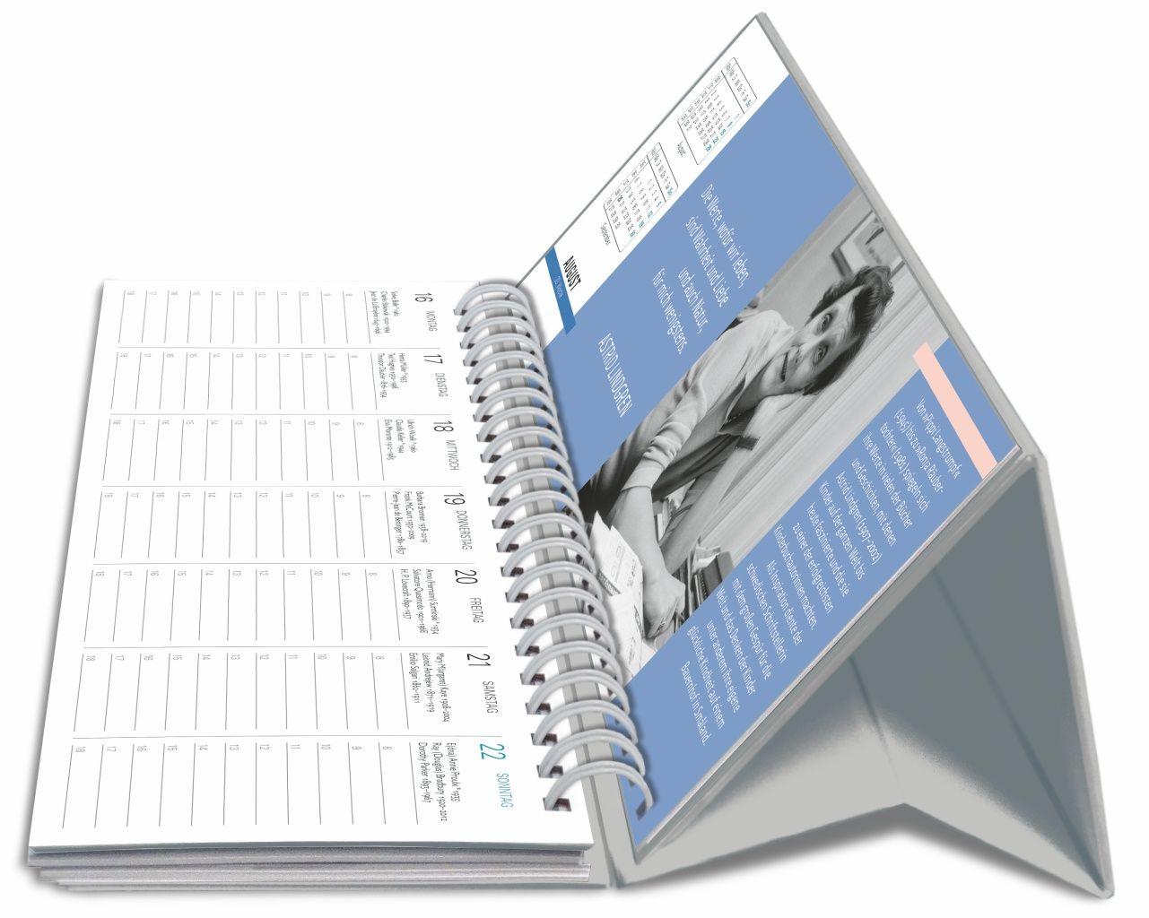 Beispielinhalt (Bild) Der literarische Premium-Tischplaner 2027 - Wochenkalender mit Zitaten und Biografien ausgewählter Autorinnen und Autoren