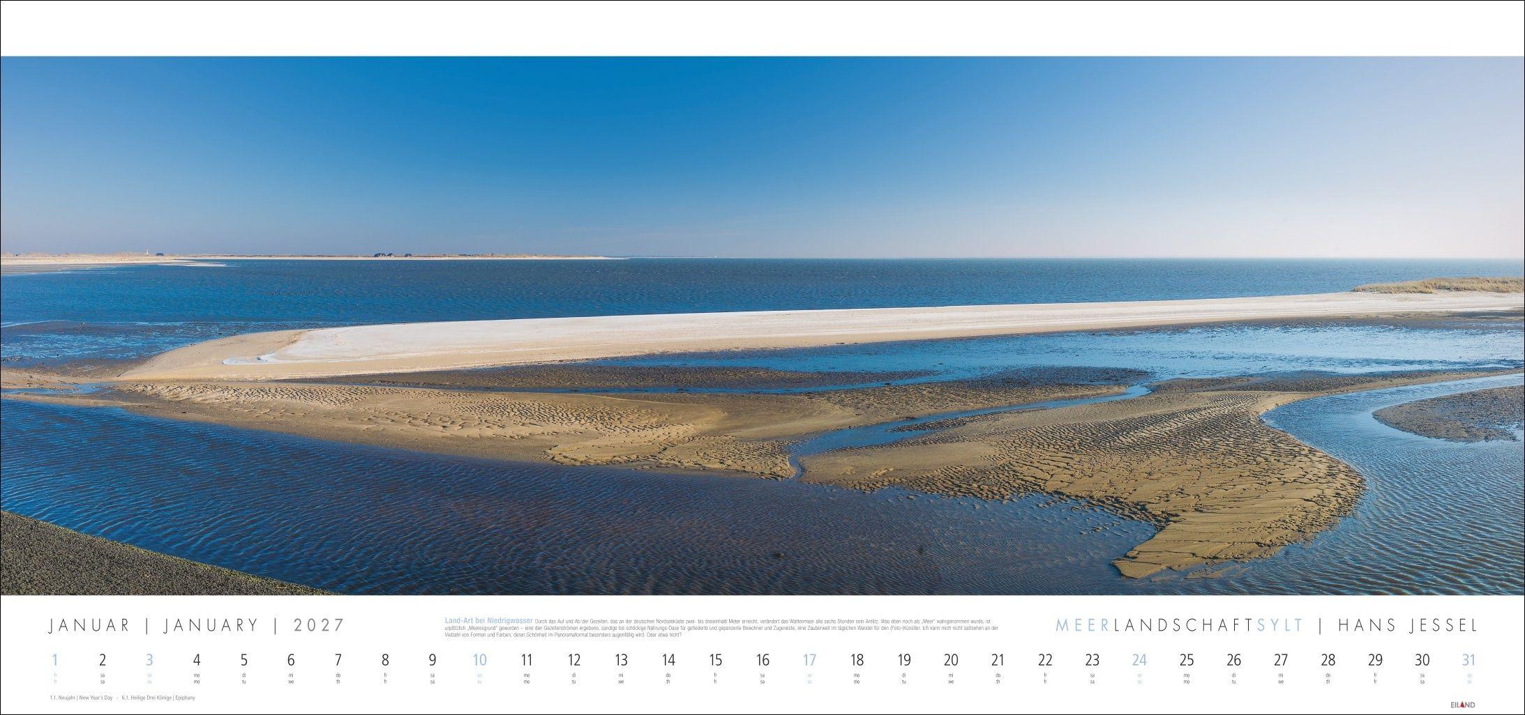 Beispielinhalt (Bild) Meerlandschaft SYLT Kalender 2027 - Hans Jessel