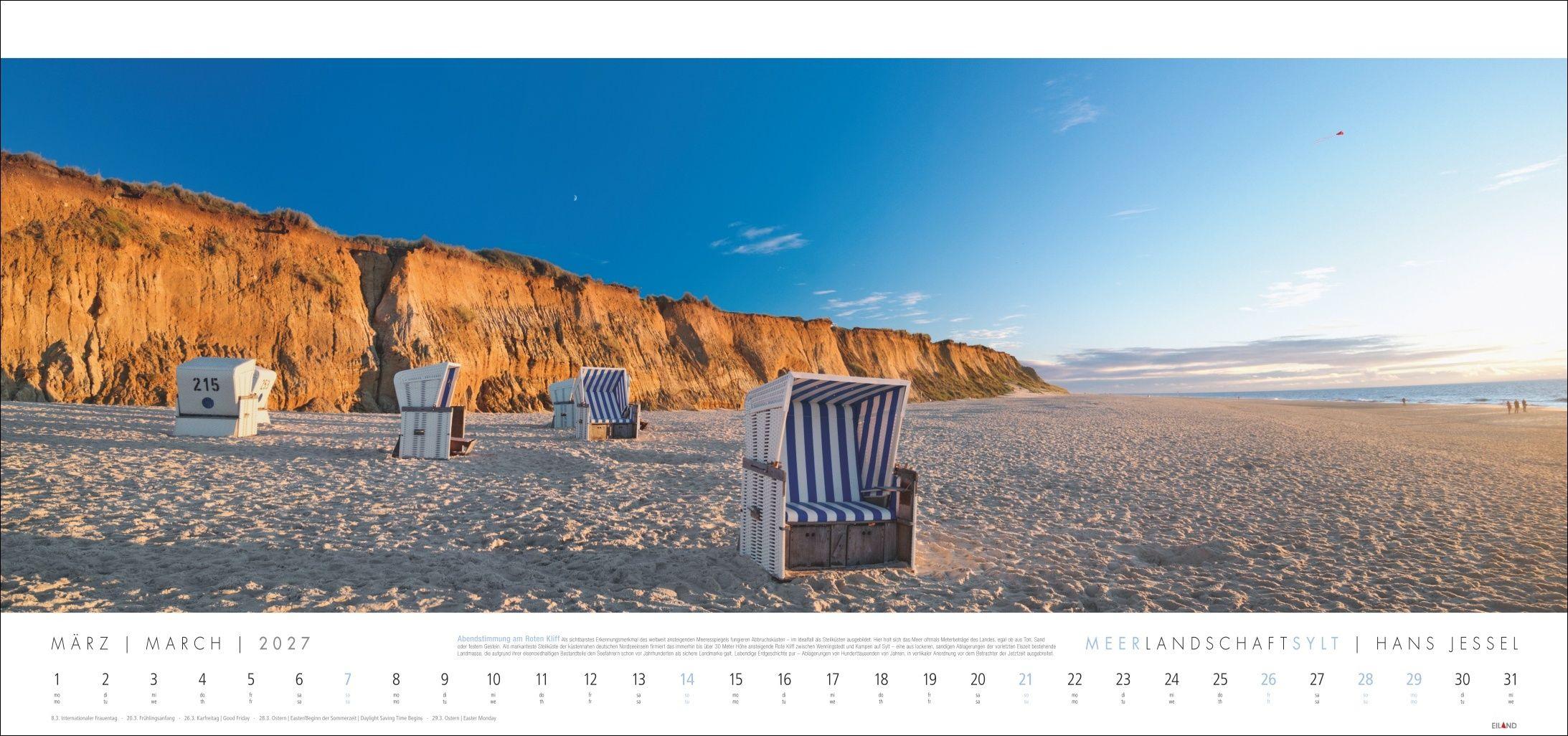 Beispielinhalt (Bild) Meerlandschaft SYLT Kalender 2027 - Hans Jessel