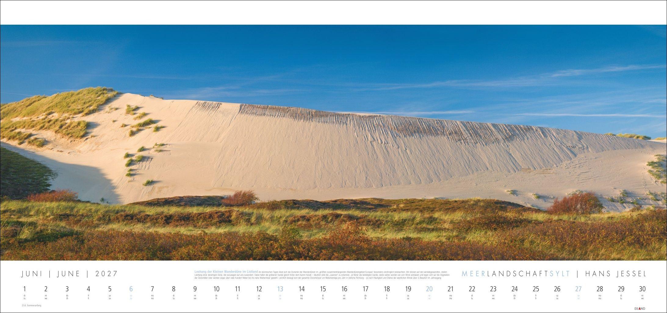 Beispielinhalt (Bild) Meerlandschaft SYLT Kalender 2027 - Hans Jessel