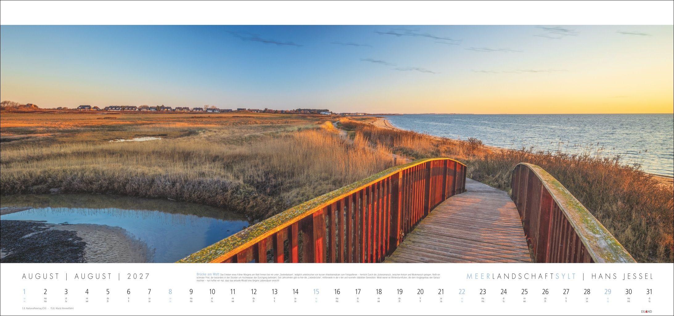 Beispielinhalt (Bild) Meerlandschaft SYLT Kalender 2027 - Hans Jessel