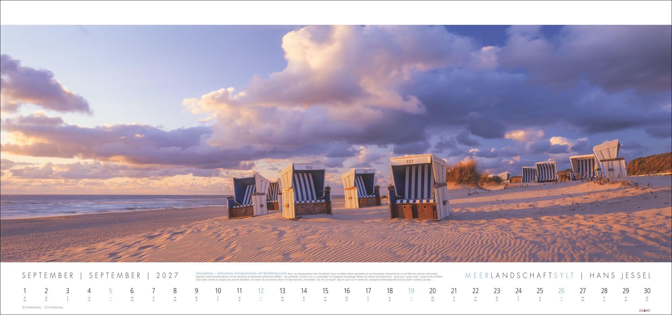 Beispielinhalt (Bild) Meerlandschaft SYLT Kalender 2027 - Hans Jessel