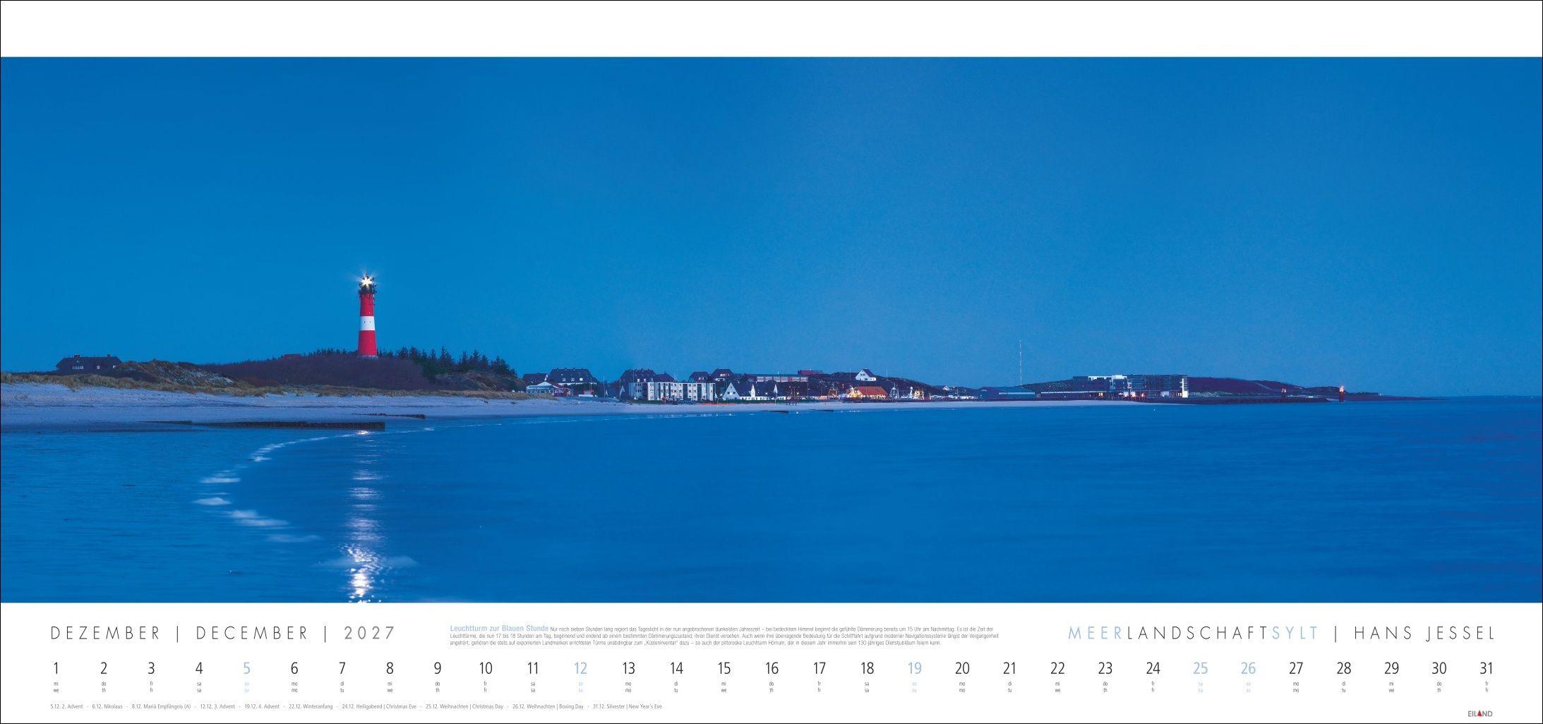 Beispielinhalt (Bild) Meerlandschaft SYLT Kalender 2027 - Hans Jessel