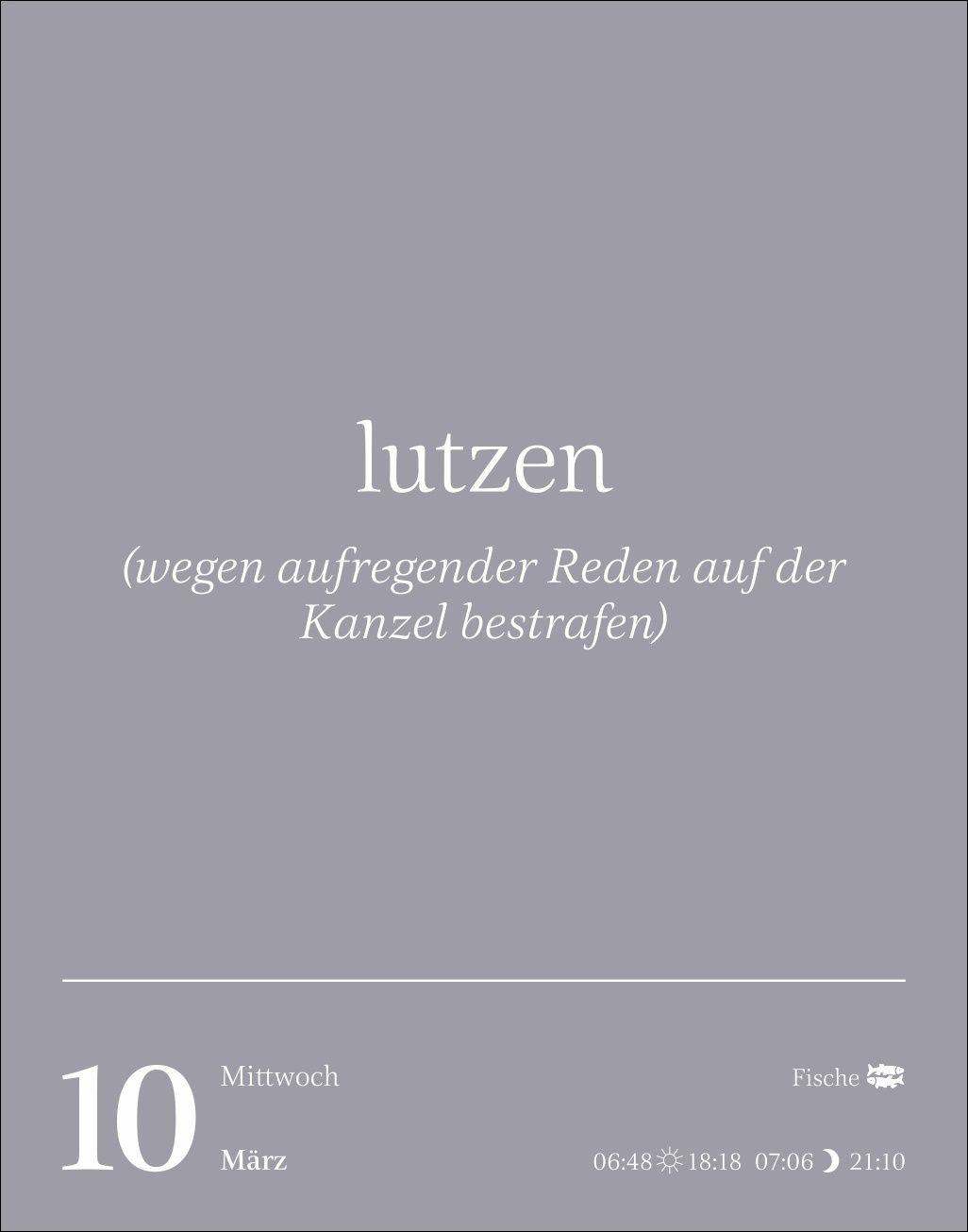 Beispielinhalt (Bild) Duden Vergessene Wortschätze Tagesabreißkalender 2027