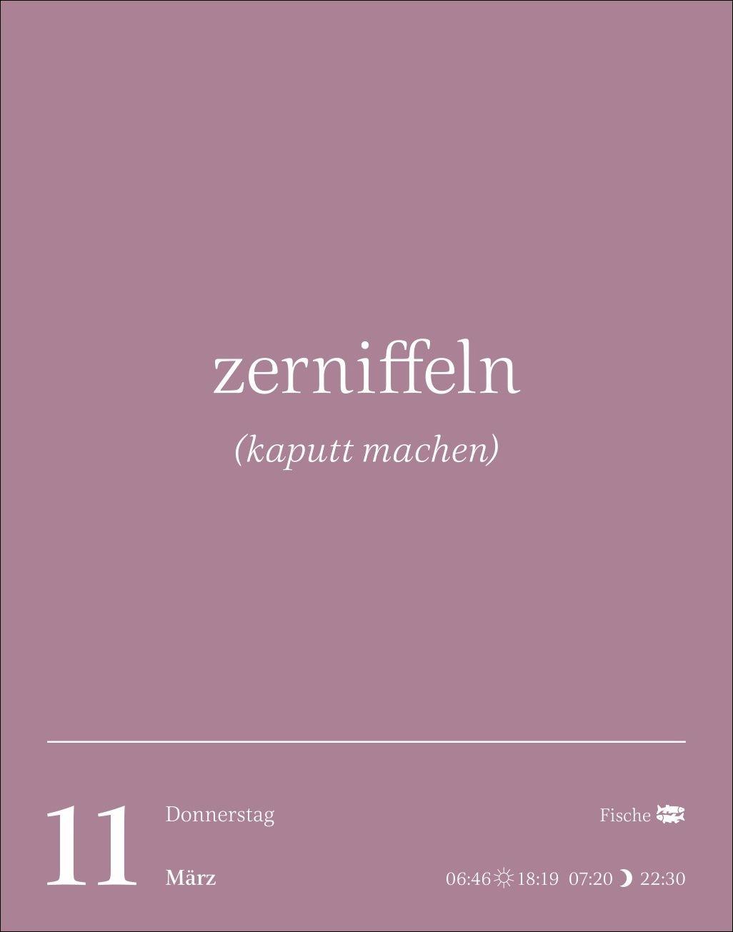 Beispielinhalt (Bild) Duden Vergessene Wortschätze Tagesabreißkalender 2027