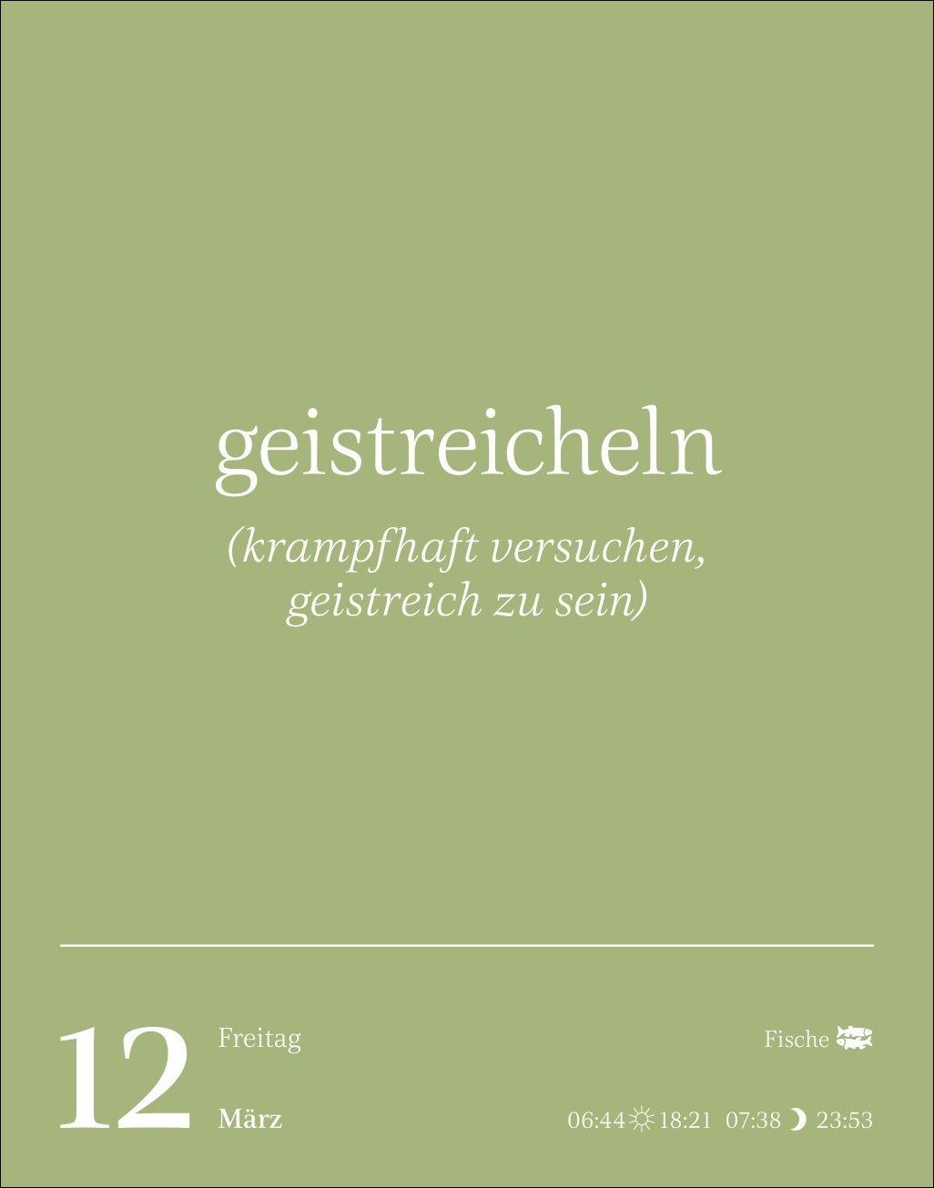 Beispielinhalt (Bild) Duden Vergessene Wortschätze Tagesabreißkalender 2027