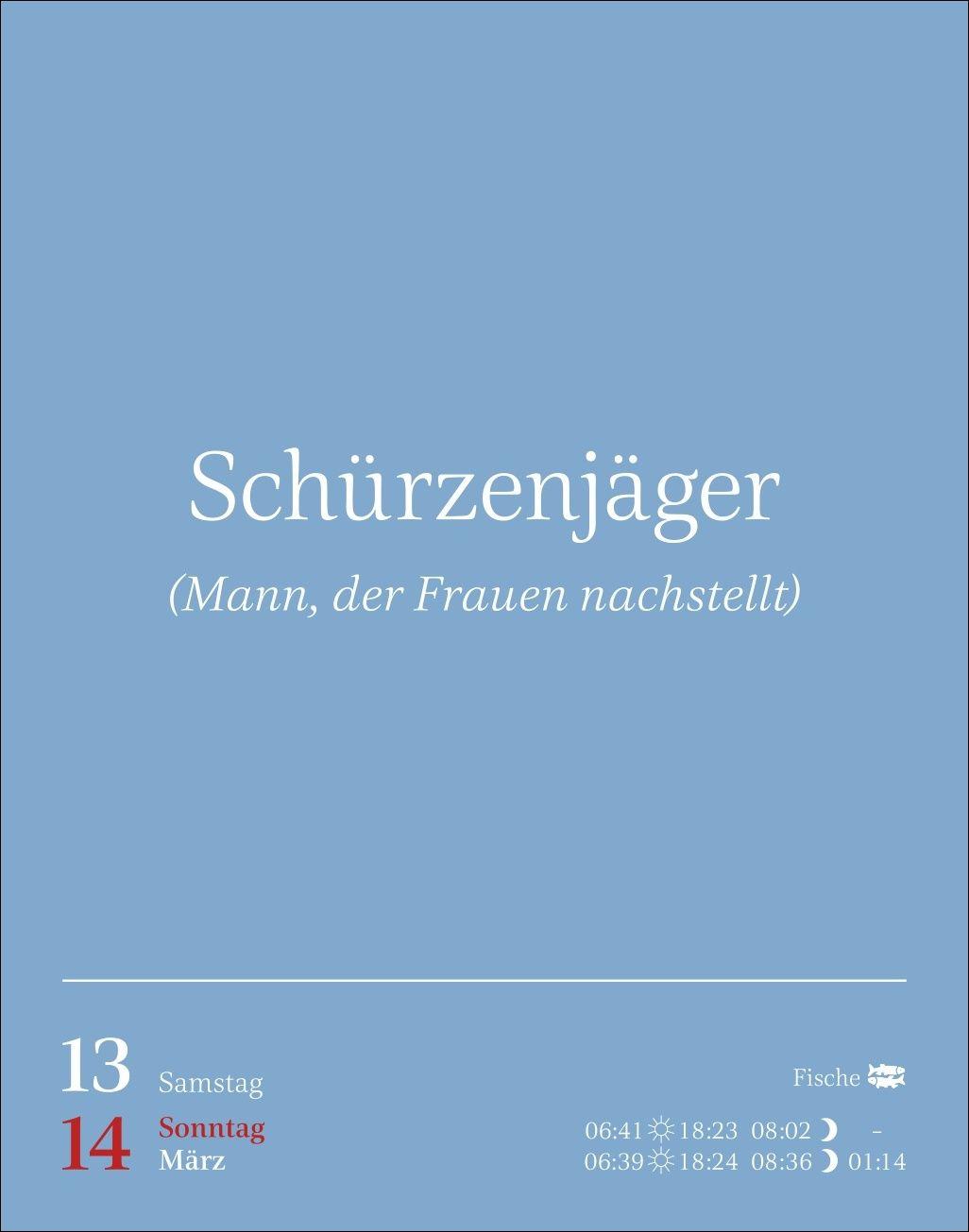 Beispielinhalt (Bild) Duden Vergessene Wortschätze Tagesabreißkalender 2027