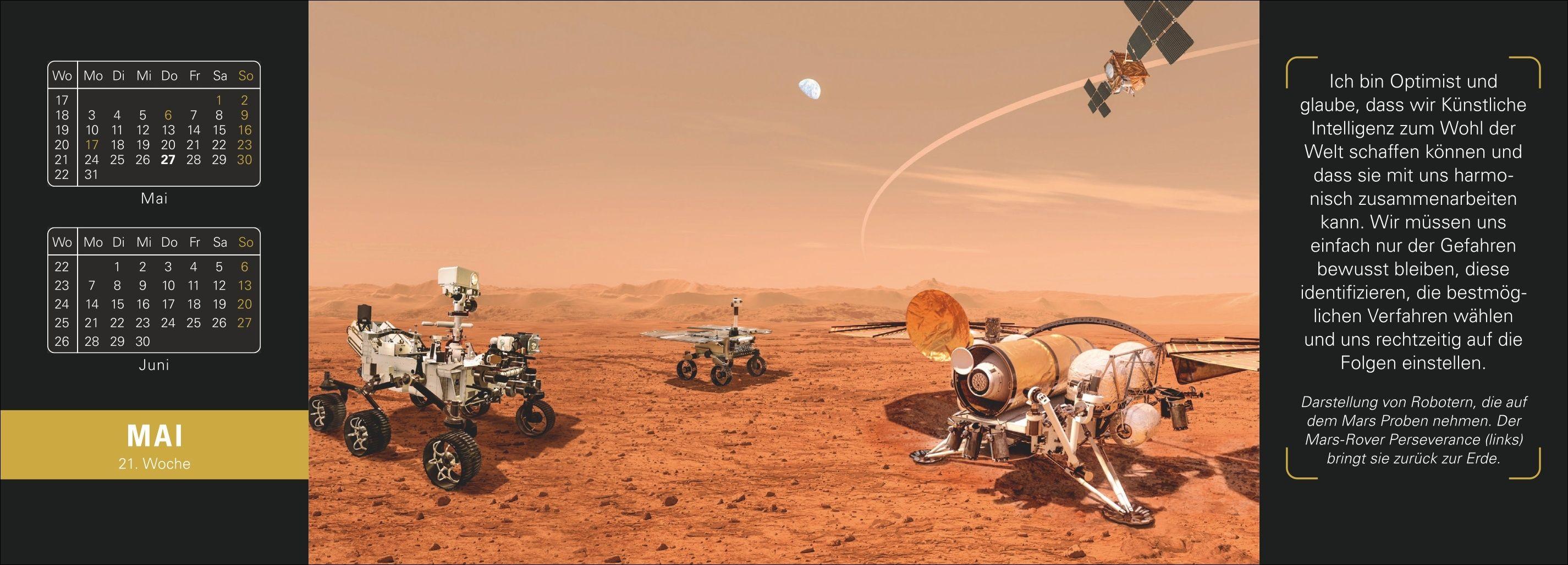 Beispielinhalt (Bild) Stephen Hawking Universum Premium-Tischplaner 2027 - Wochenkalender mit 53 Bildern und Zitaten