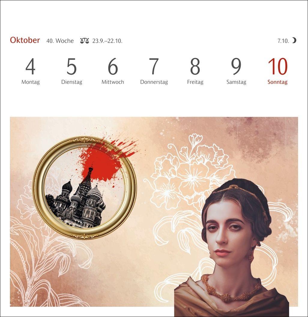 Beispielinhalt (Bild) Welches Buch bin ich? Premium-Postkartenkalender 2027 - Literarischer Rätselkalender