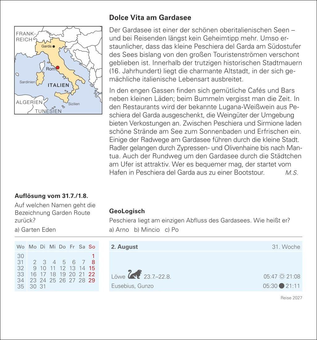 Beispielinhalt (Bild) Reise Tagesabreißkalender 2027 - Kulturkalender - Städte, Menschen, Landschaften