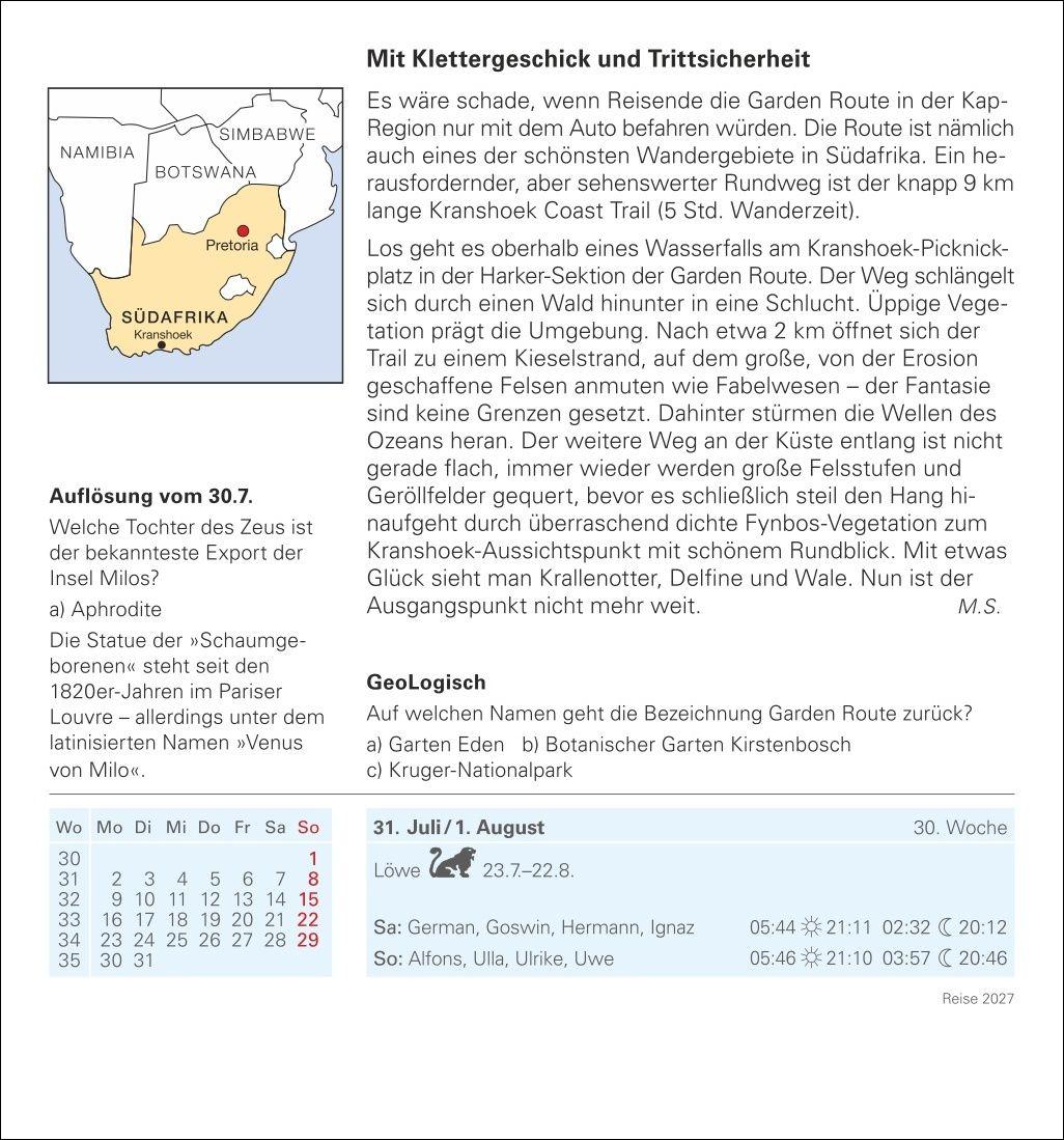 Beispielinhalt (Bild) Reise Tagesabreißkalender 2027 - Kulturkalender - Städte, Menschen, Landschaften