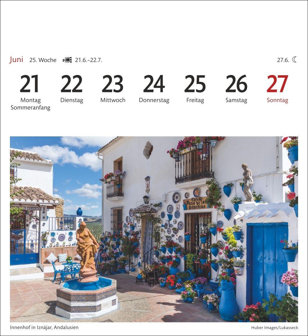 Beispielinhalt (Bild) Spanien Sehnsuchtskalender 2027 - Wochenkalender mit 53 Postkarten