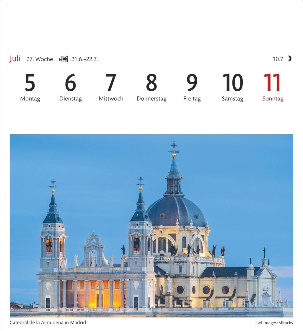 Beispielinhalt (Bild) Spanien Sehnsuchtskalender 2027 - Wochenkalender mit 53 Postkarten