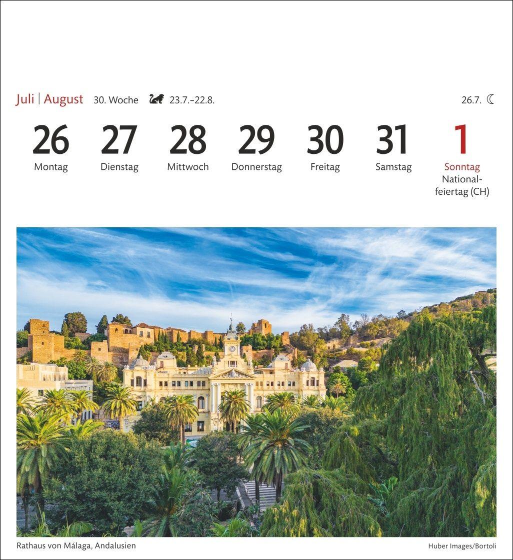 Beispielinhalt (Bild) Spanien Sehnsuchtskalender 2027 - Wochenkalender mit 53 Postkarten