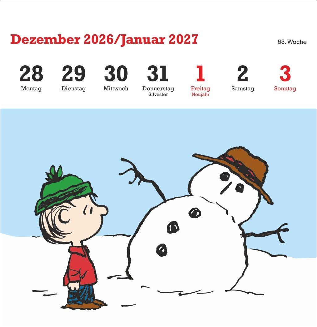 Beispielinhalt (Bild) Peanuts Premium-Postkartenkalender 2027
