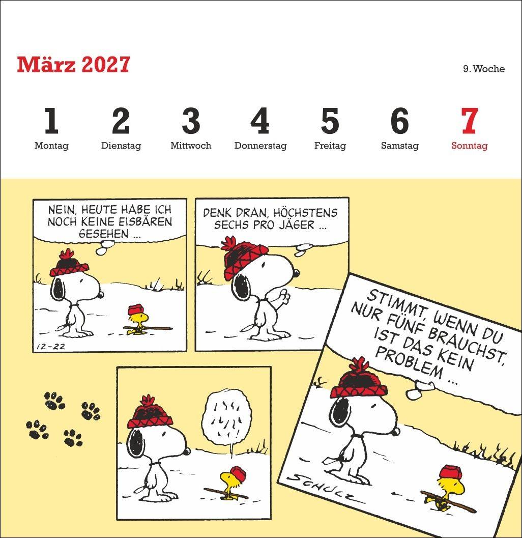 Beispielinhalt (Bild) Peanuts Premium-Postkartenkalender 2027