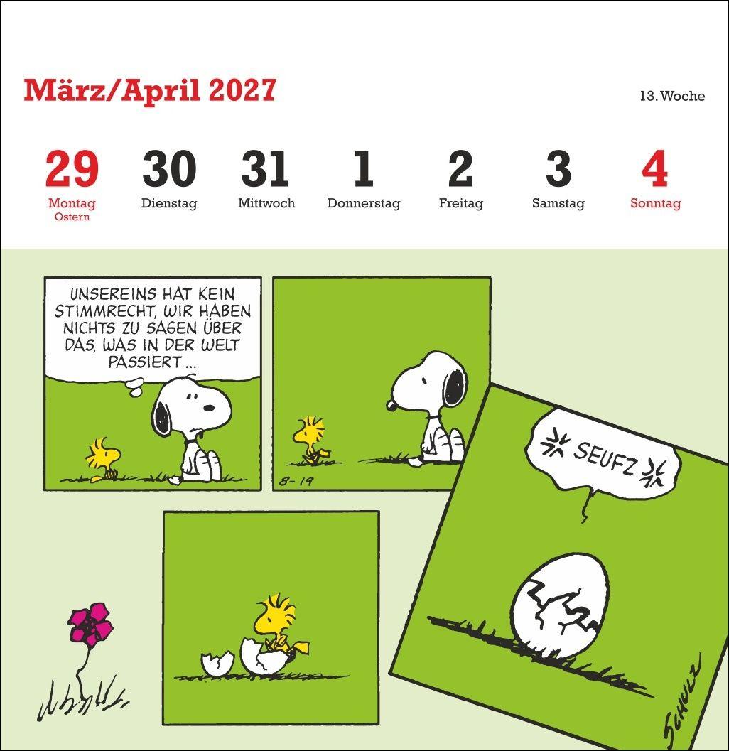 Beispielinhalt (Bild) Peanuts Premium-Postkartenkalender 2027
