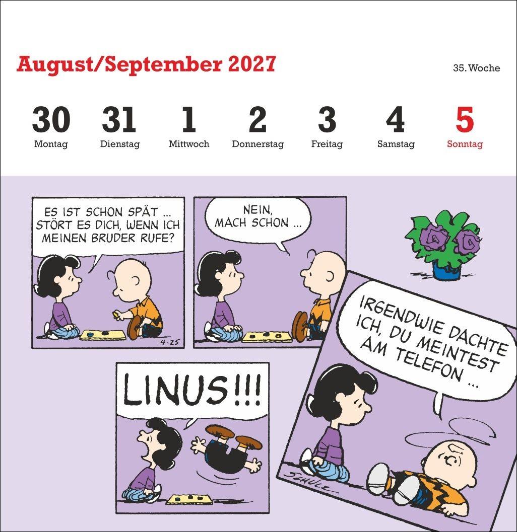 Beispielinhalt (Bild) Peanuts Premium-Postkartenkalender 2027