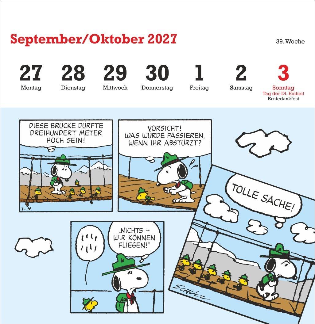 Beispielinhalt (Bild) Peanuts Premium-Postkartenkalender 2027