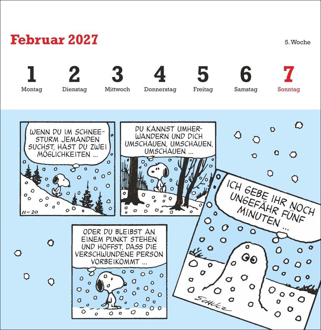 Beispielinhalt (Bild) Peanuts Premium-Postkartenkalender 2027