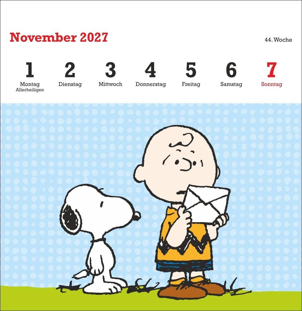 Beispielinhalt (Bild) Peanuts Premium-Postkartenkalender 2027