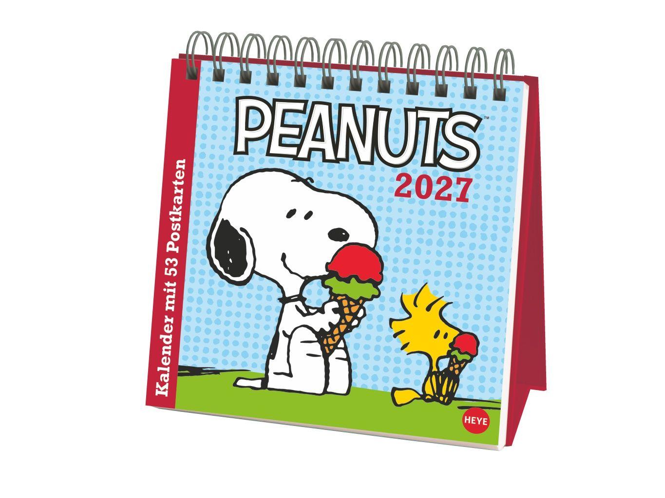 Vorderes Coverbild Peanuts Premium-Postkartenkalender 2027