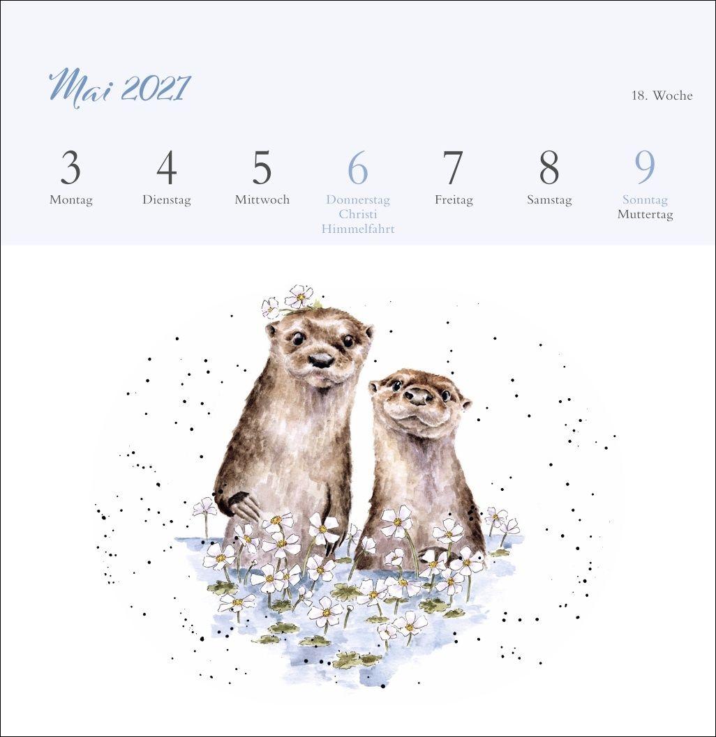Beispielinhalt (Bild) Hannah Dale: Happy Animals Premium-Postkartenkalender 2027