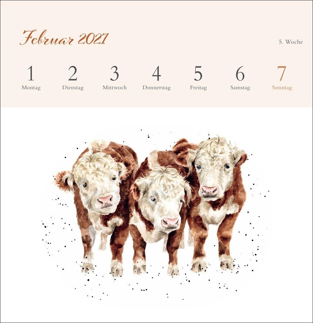 Beispielinhalt (Bild) Hannah Dale: Happy Animals Premium-Postkartenkalender 2027