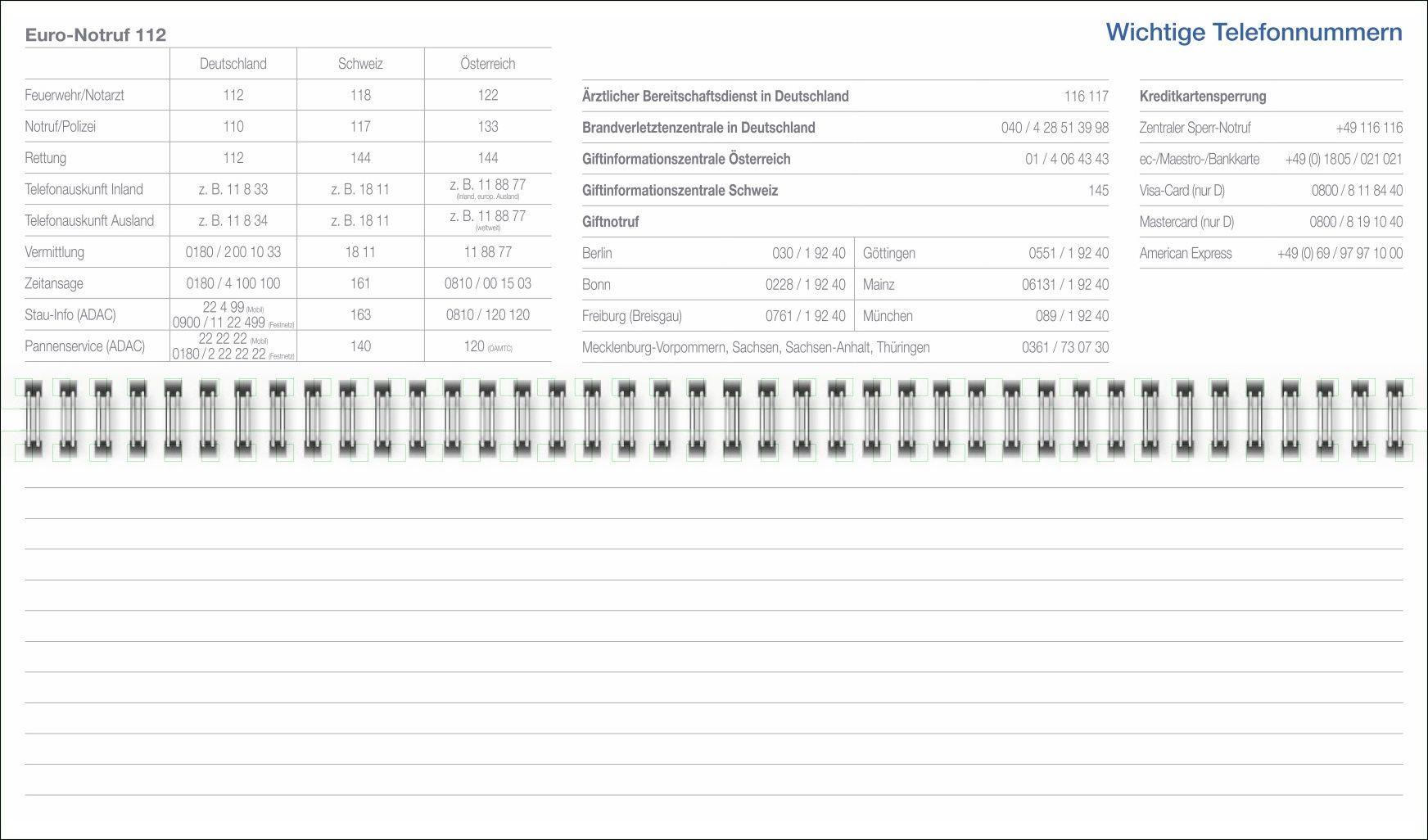 Beispielinhalt (Bild) Wochenquerplaner, blau 2027