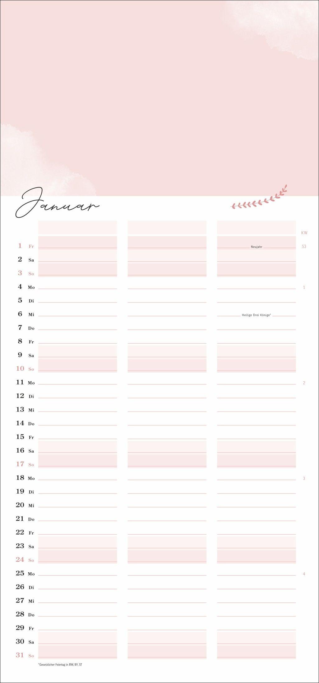 Beispielinhalt (Bild) Kreativ-Planer für zwei Glücksmomente 2027