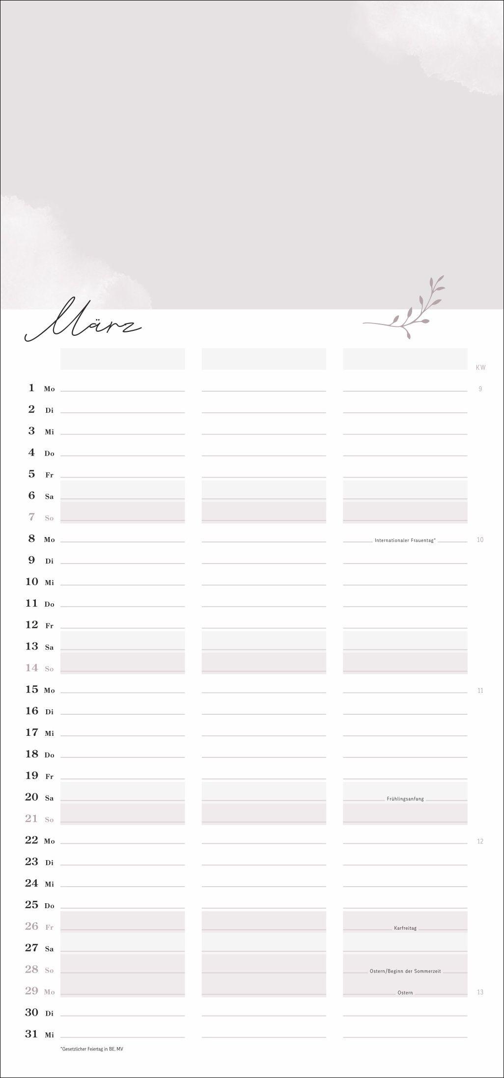 Beispielinhalt (Bild) Kreativ-Planer für zwei Glücksmomente 2027