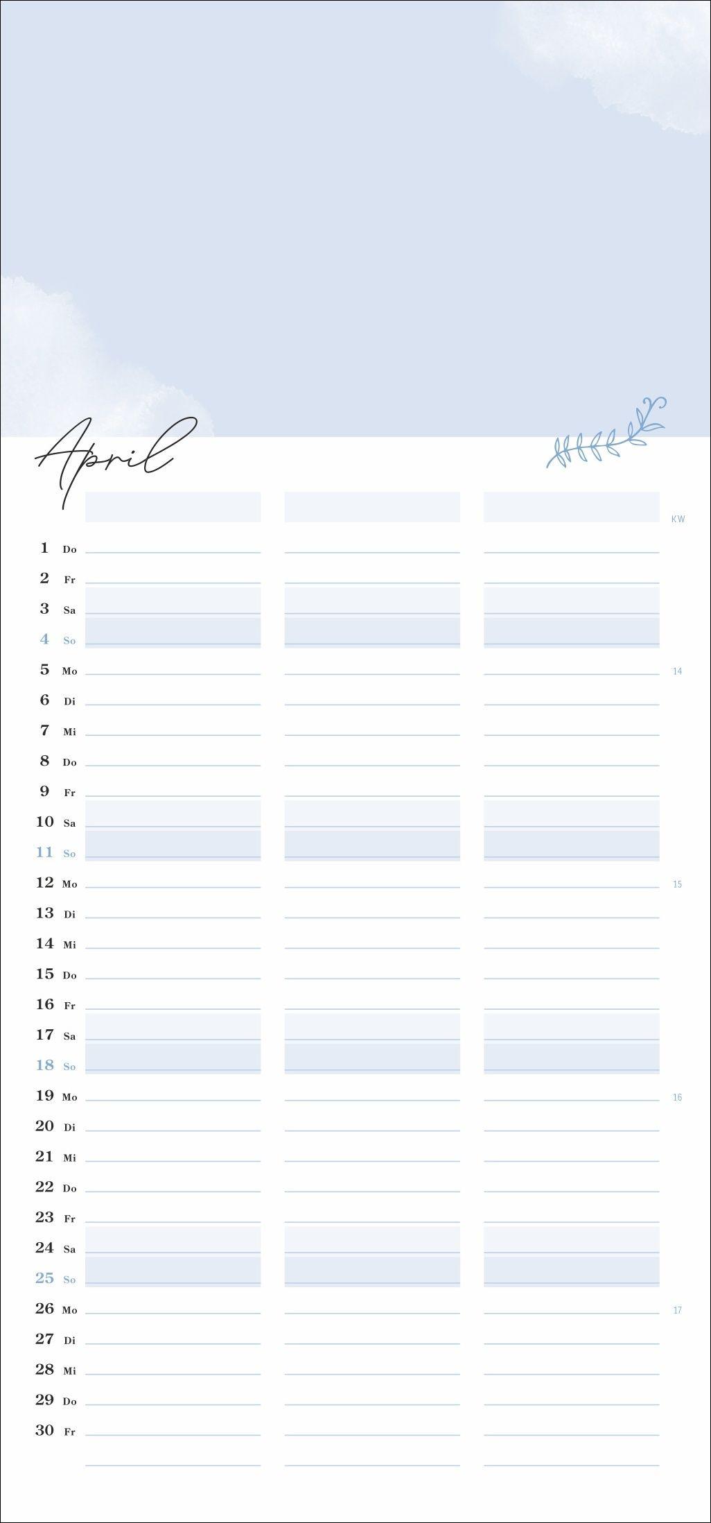 Beispielinhalt (Bild) Kreativ-Planer für zwei Glücksmomente 2027