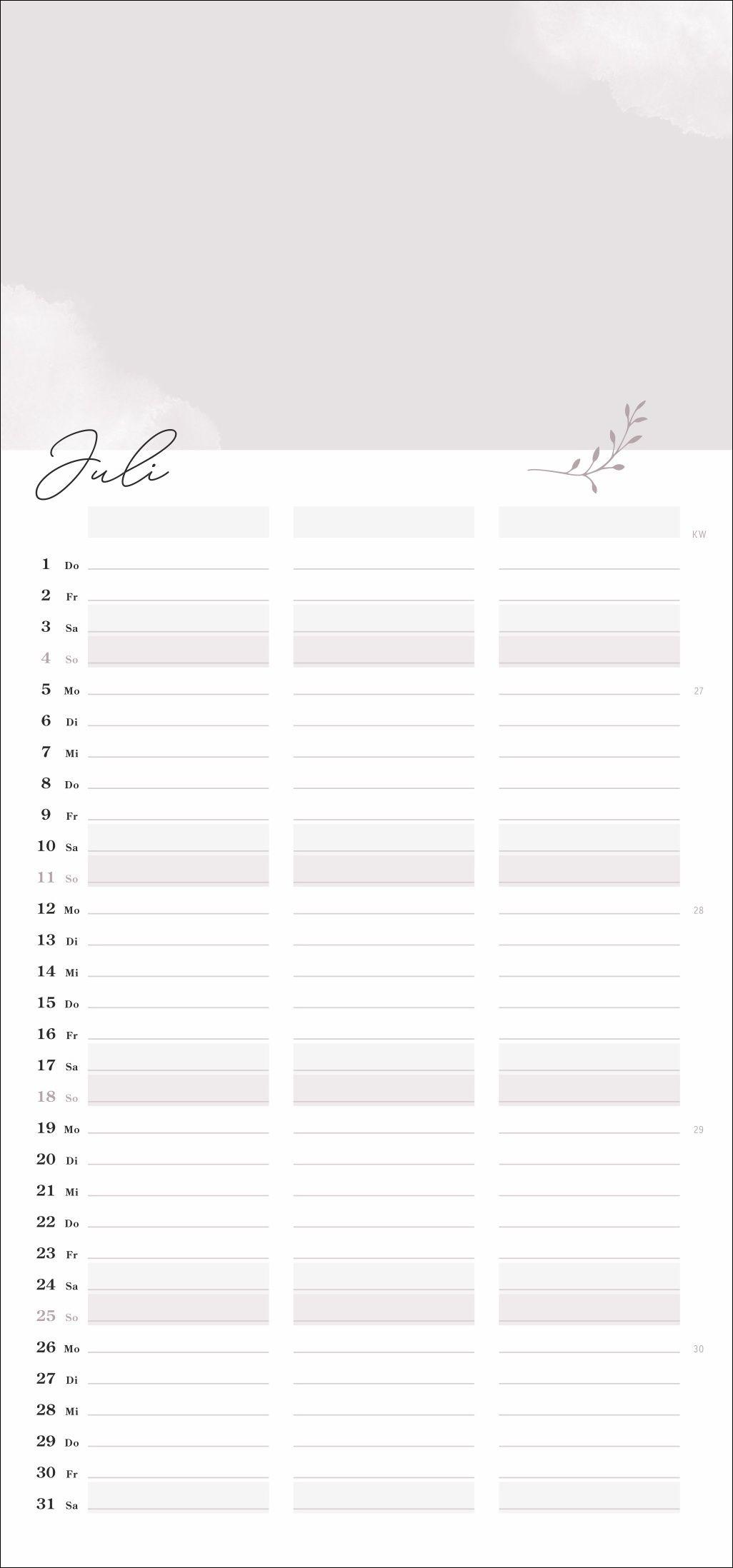 Beispielinhalt (Bild) Kreativ-Planer für zwei Glücksmomente 2027