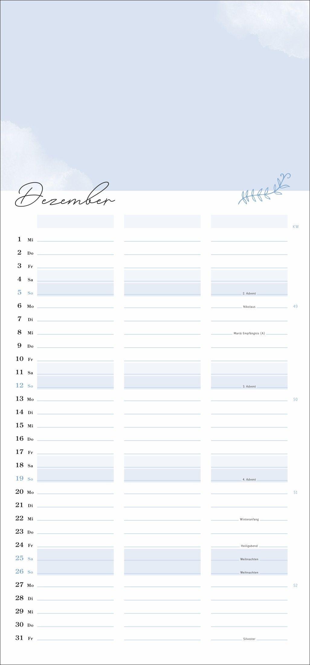 Beispielinhalt (Bild) Kreativ-Planer für zwei Glücksmomente 2027