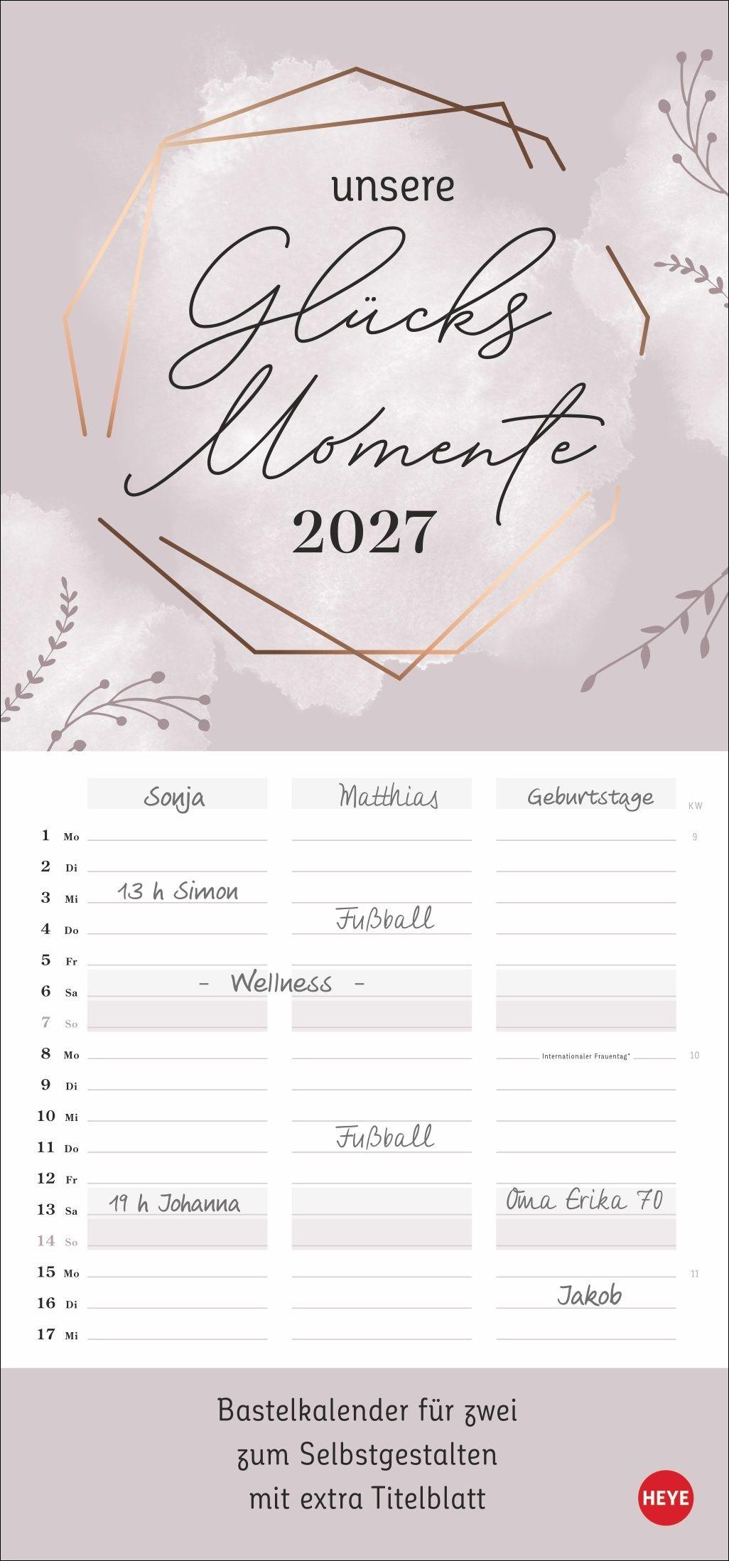 Vorderes Coverbild Kreativ-Planer für zwei Glücksmomente 2027