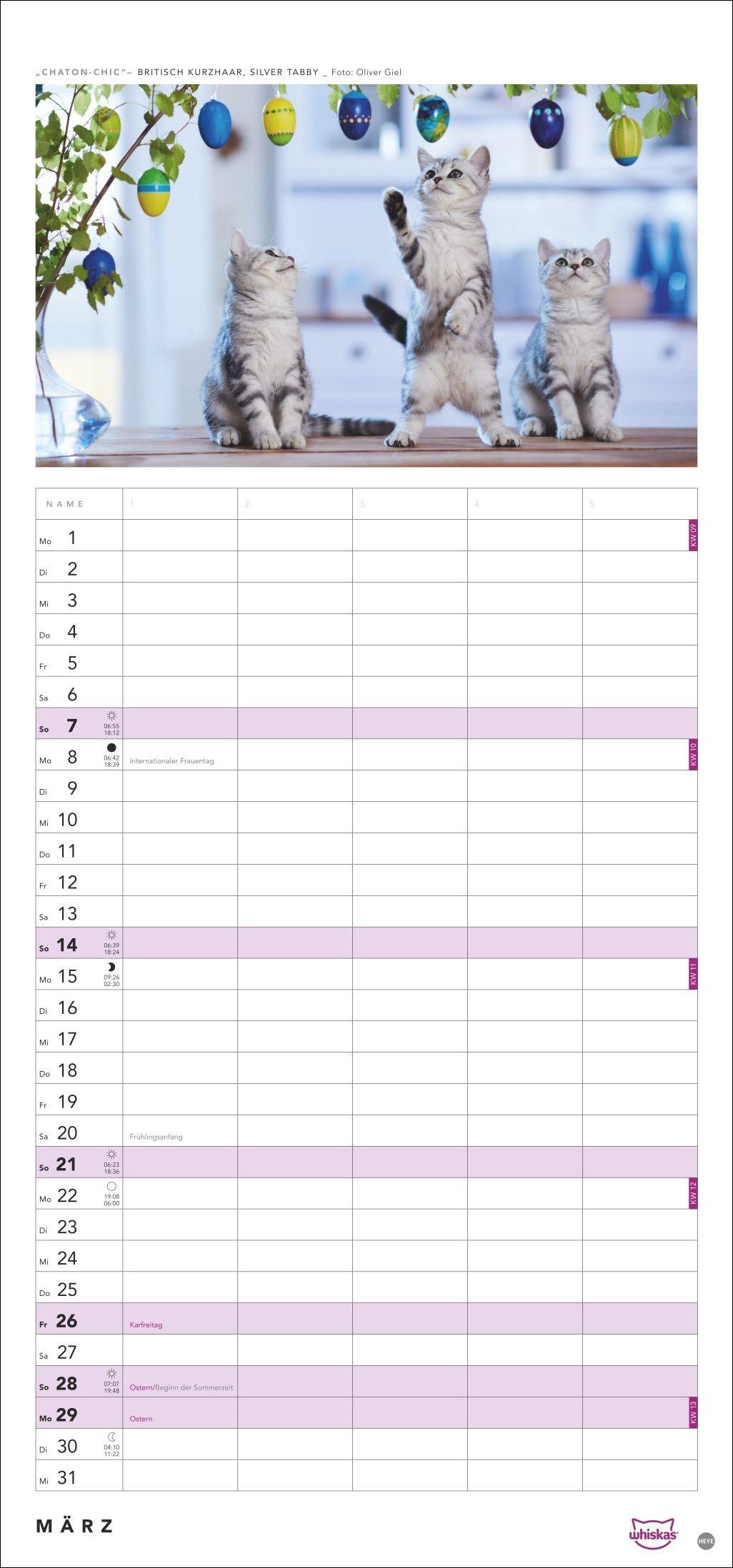 Beispielinhalt (Bild) Whiskas Familienplaner 2027