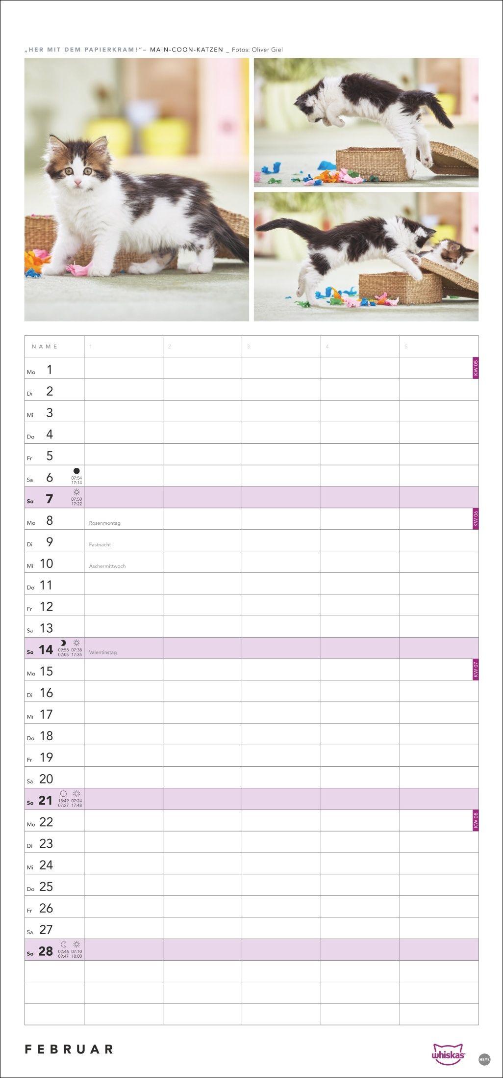 Beispielinhalt (Bild) Whiskas Familienplaner 2027