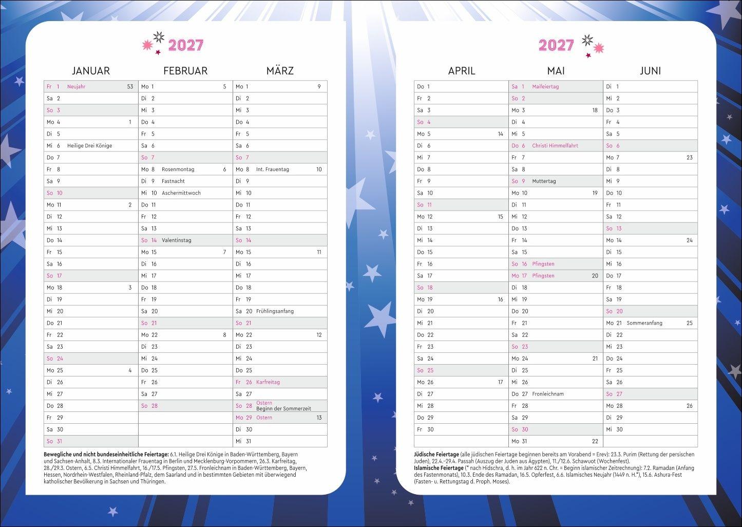Beispielinhalt (Bild) Taylor 17-Monats-Kalenderbuch A5 2027 - 17 Monate. Von August 2026 bis Dezember 2027