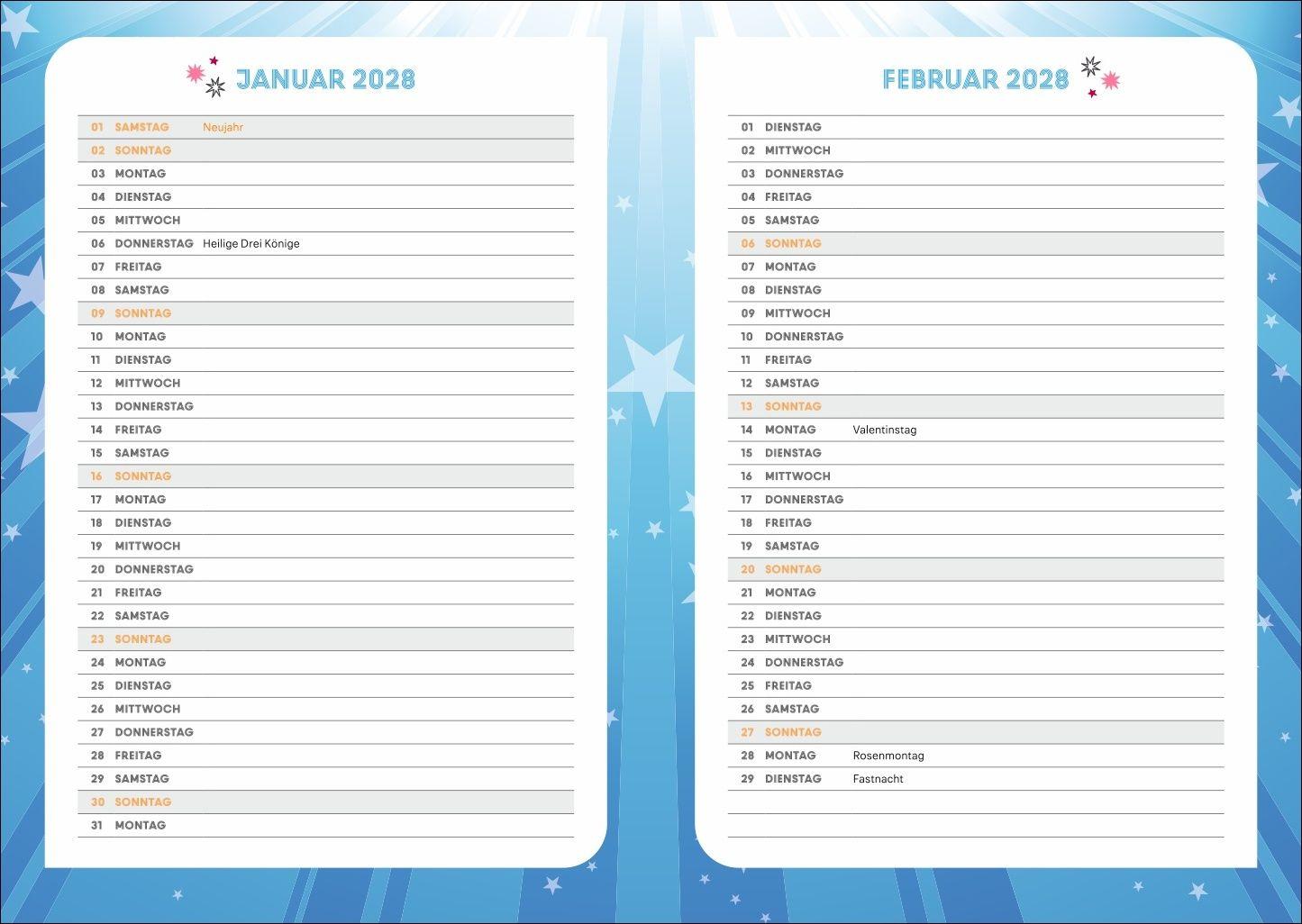 Beispielinhalt (Bild) Taylor 17-Monats-Kalenderbuch A5 2027 - 17 Monate. Von August 2026 bis Dezember 2027