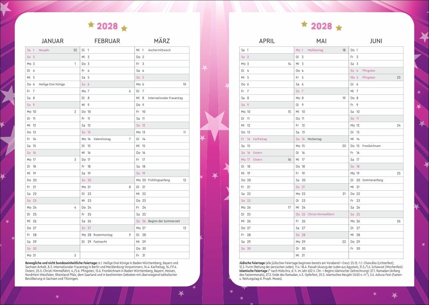 Beispielinhalt (Bild) Taylor 17-Monats-Kalenderbuch A5 2027 - 17 Monate. Von August 2026 bis Dezember 2027