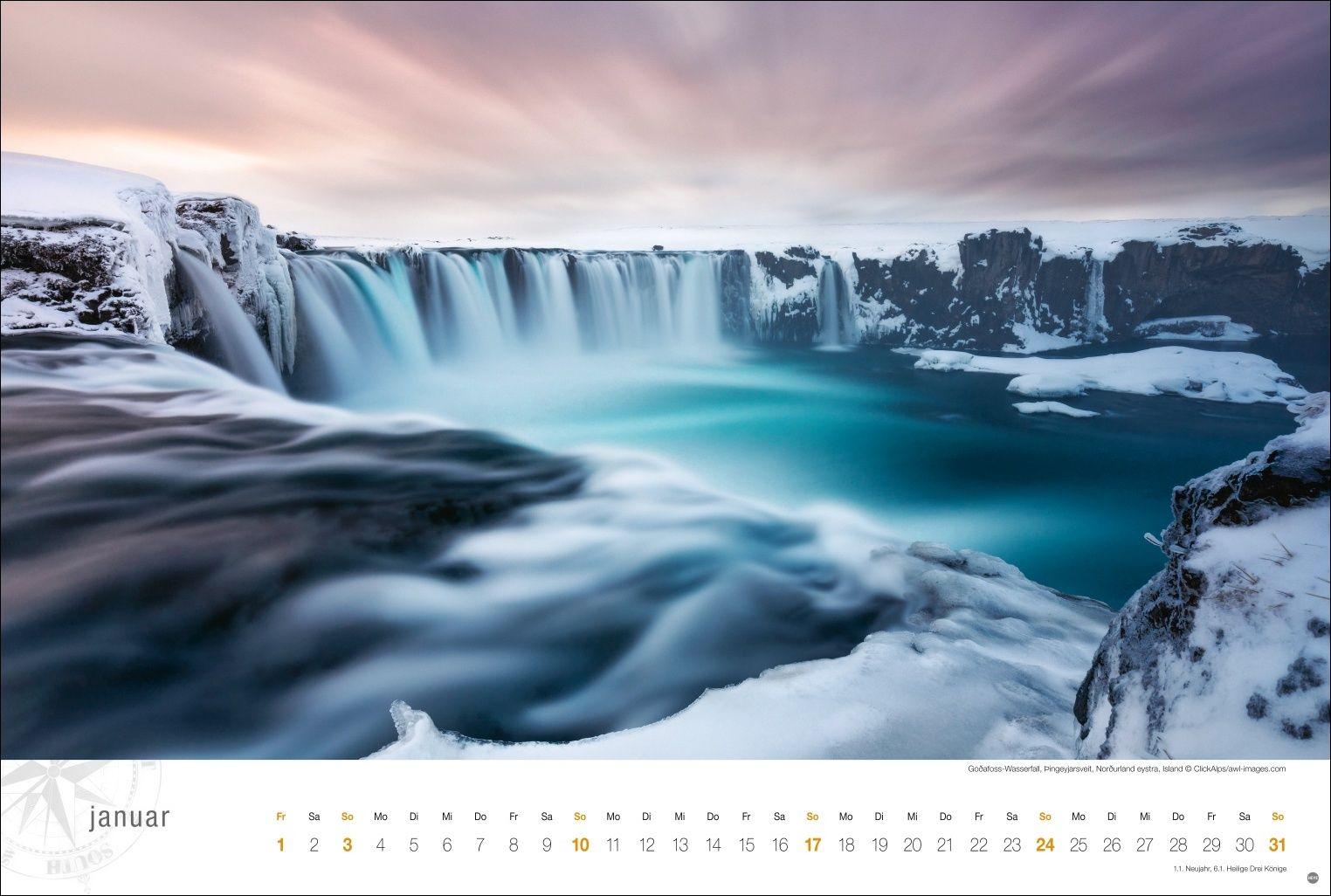 Beispielinhalt (Bild) Skandinavien Globetrotter Kalender 2027 - Von stillen Wäldern, Seen und Fjorden