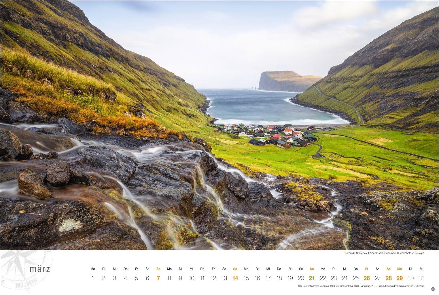 Beispielinhalt (Bild) Skandinavien Globetrotter Kalender 2027 - Von stillen Wäldern, Seen und Fjorden