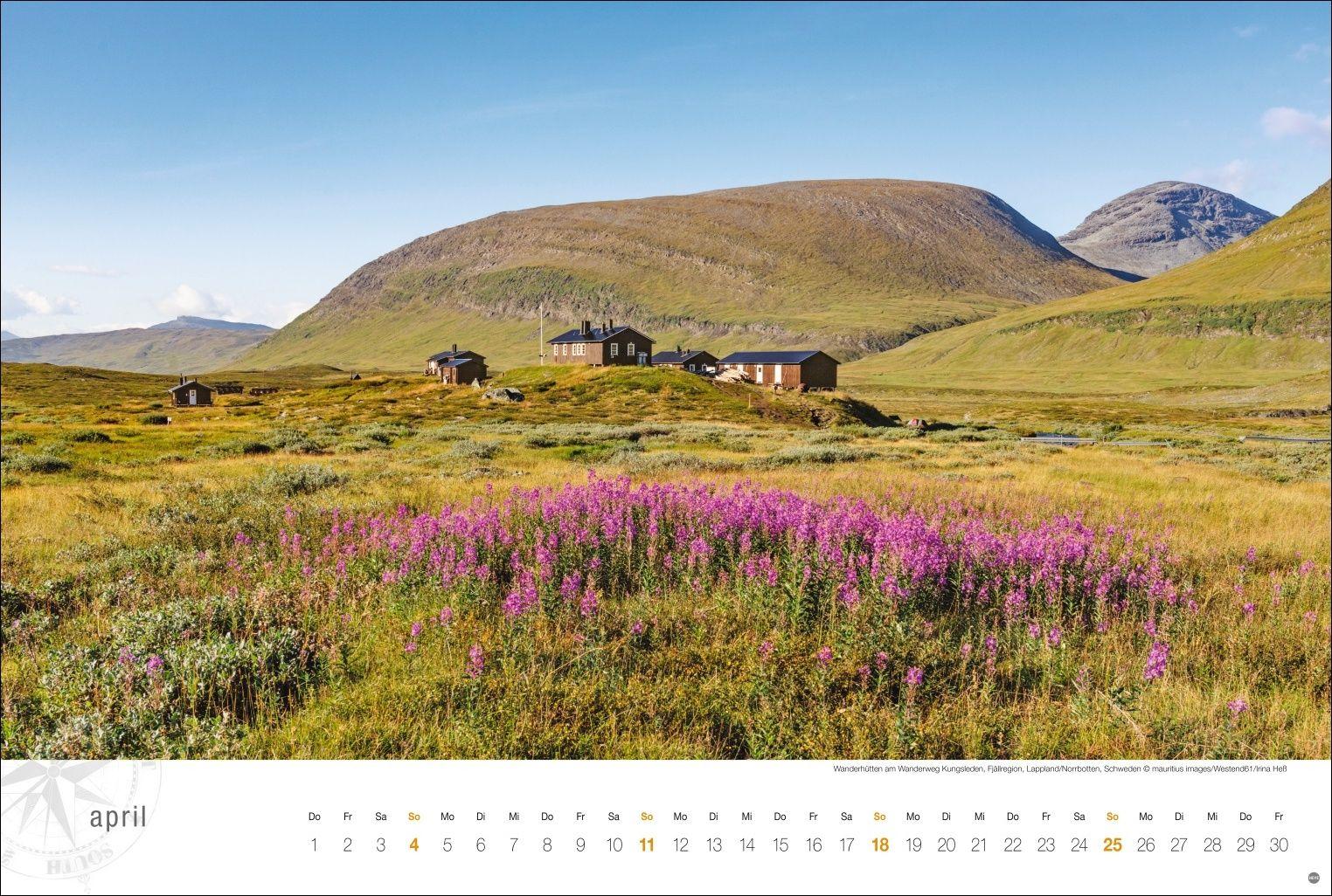 Beispielinhalt (Bild) Skandinavien Globetrotter Kalender 2027 - Von stillen Wäldern, Seen und Fjorden