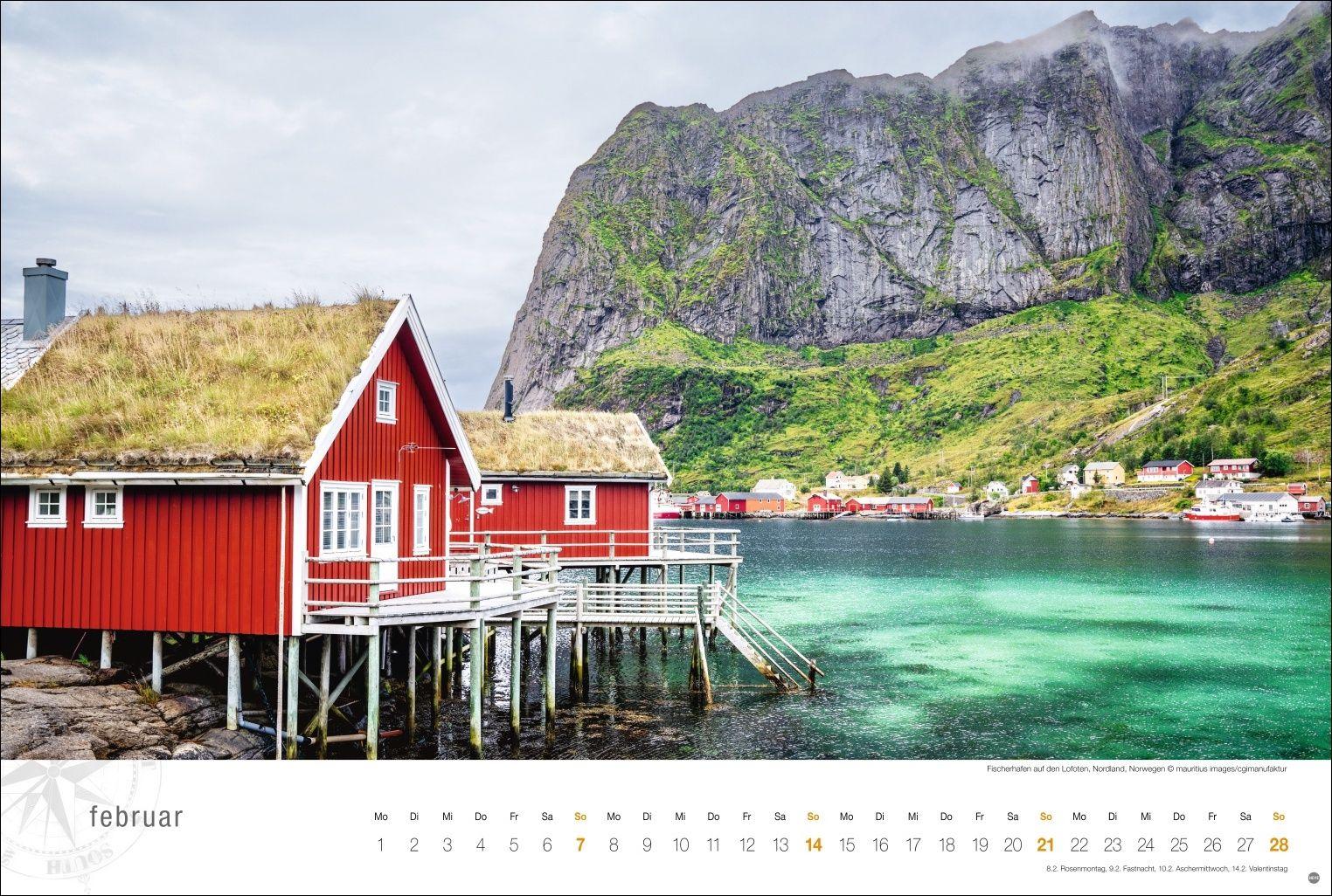 Beispielinhalt (Bild) Skandinavien Globetrotter Kalender 2027 - Von stillen Wäldern, Seen und Fjorden