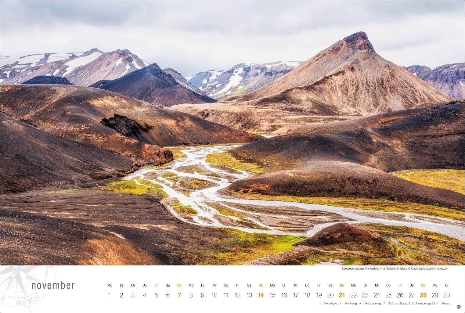 Beispielinhalt (Bild) Skandinavien Globetrotter Kalender 2027 - Von stillen Wäldern, Seen und Fjorden