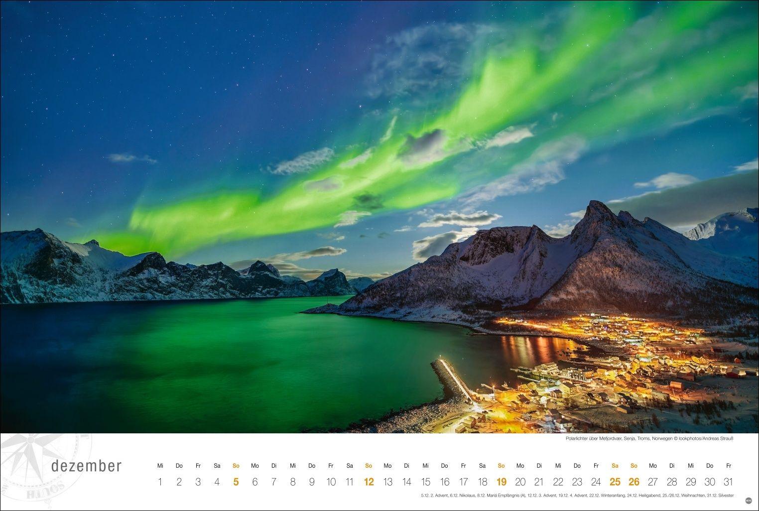 Beispielinhalt (Bild) Skandinavien Globetrotter Kalender 2027 - Von stillen Wäldern, Seen und Fjorden
