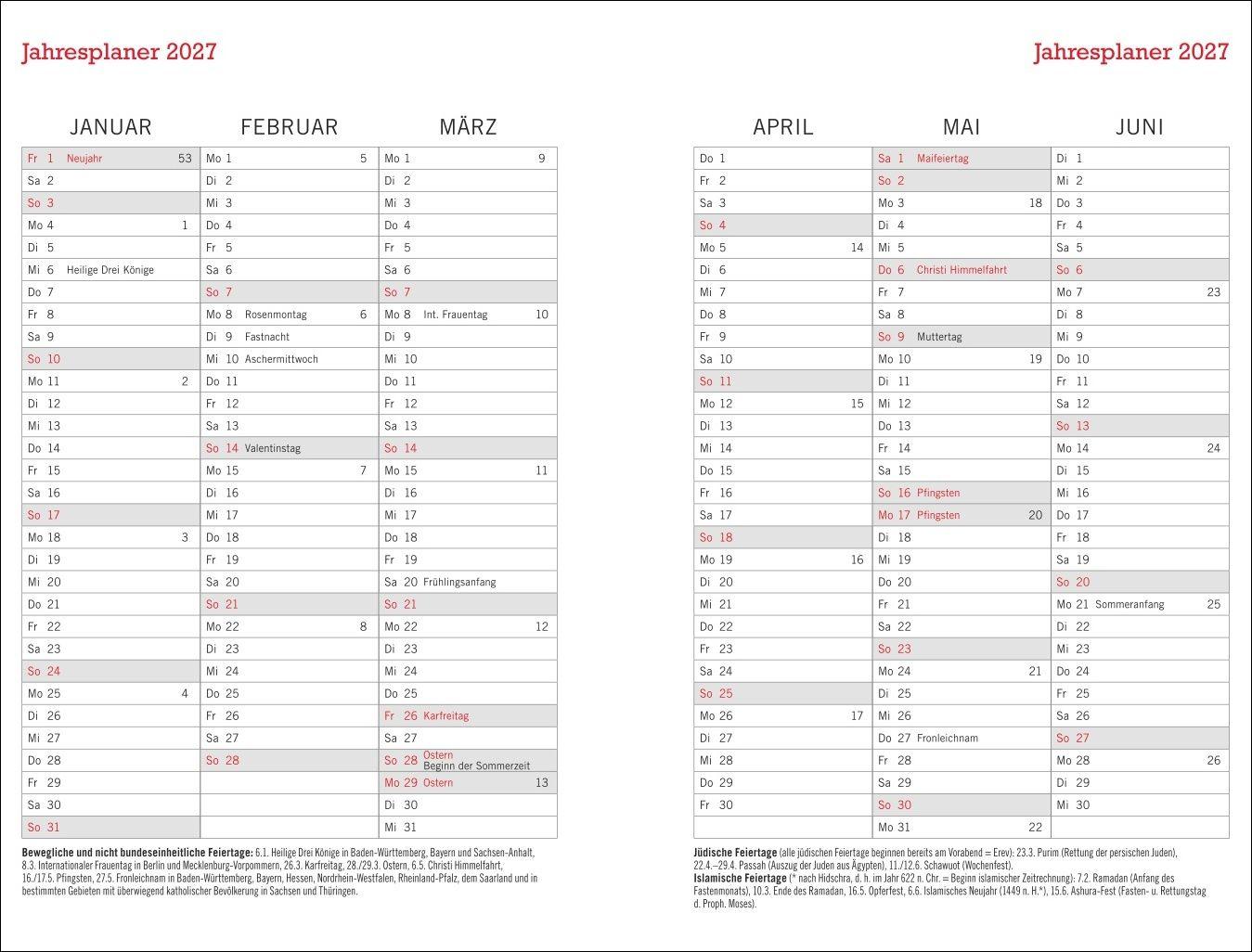 Beispielinhalt (Bild) Peanuts Familienplaner-Buch A5 2027