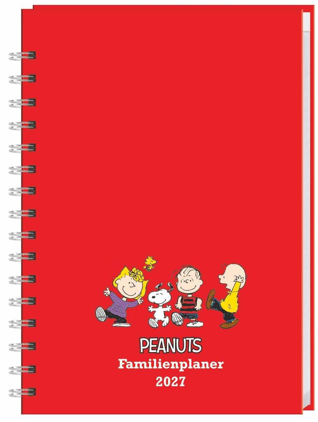 Vorderes Coverbild Peanuts Familienplaner-Buch A5 2027
