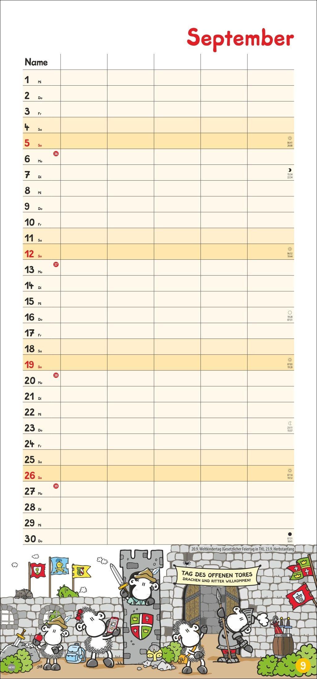 Beispielinhalt (Bild) sheepworld Familienplaner 2027