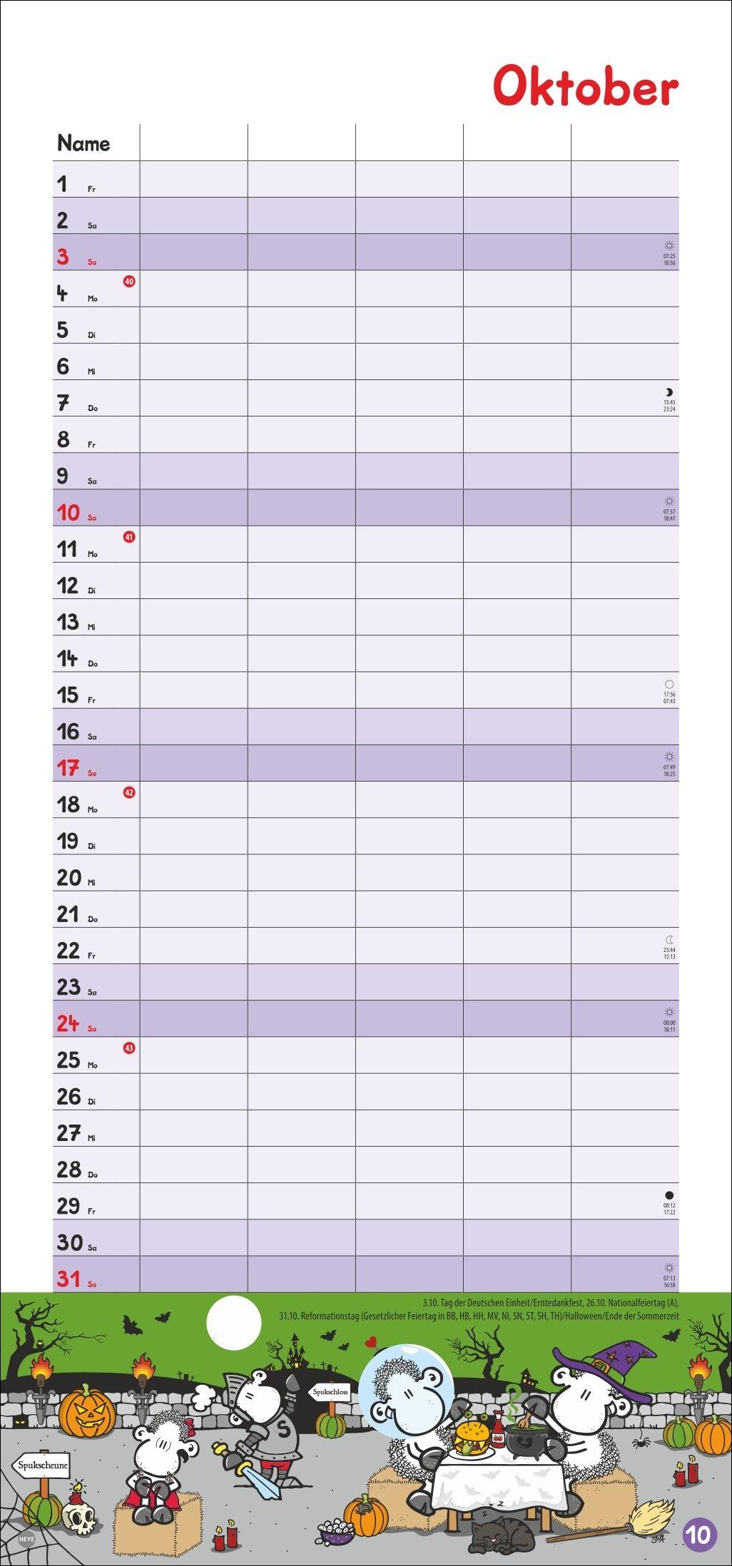 Beispielinhalt (Bild) sheepworld Familienplaner 2027